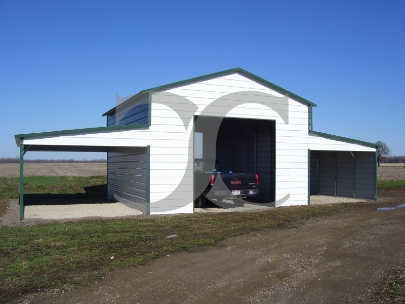 Raised Center Aisle Barn | Vertical Roof | 42W x 26L x 12H | Metal Shelter Raised Center Aisle Barn | Vertical Roof | 42W x 26L x 12H | Metal Shelter