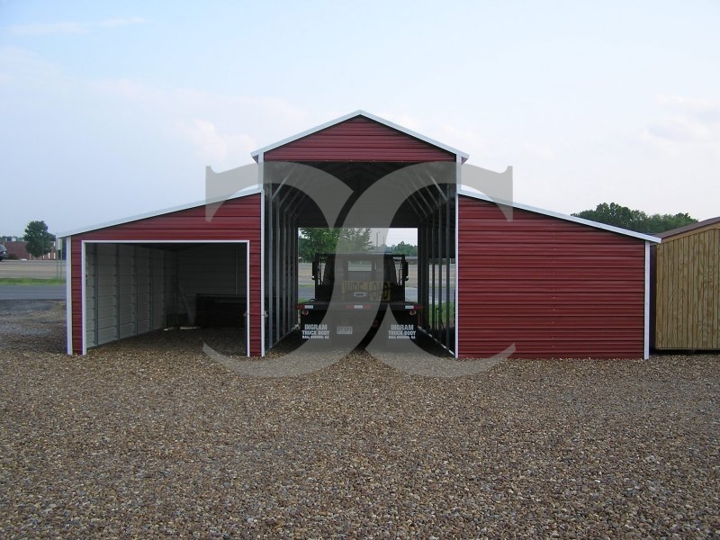 Metal Horse Barn | Boxed Eave Roof | 36W x 31L x 12H | Raised Center Aisle Metal Horse Barn | Boxed Eave Roof | 36W x 31L x 12H | Raised Center Aisle
