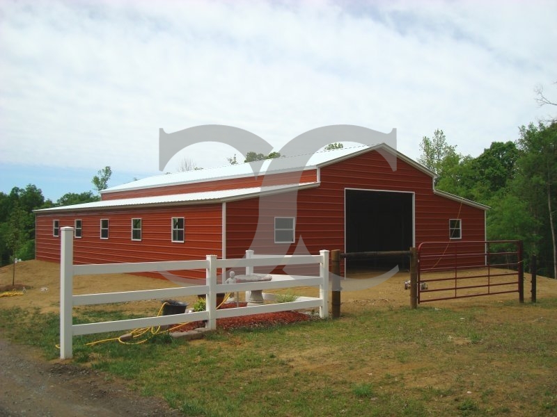 Raised Center Aisle Barn | Vertical Roof | 42W x 41L x 12H | Enclosed Barn Raised Center Aisle Barn | Vertical Roof | 42W x 41L x 12H | Enclosed Barn