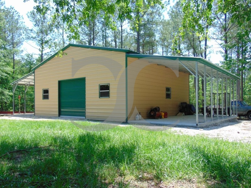Enclosed Metal Barn | Vertical Roof | 54W x 31L x 12H |  Metal Shop Enclosed Metal Barn | Vertical Roof | 54W x 31L x 12H |  Metal Shop