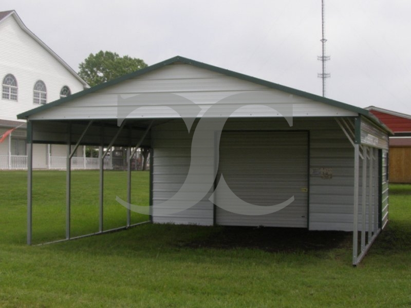 Carport | Boxed Eave Roof | 24W x 26L x 8H Utility Carport Combo Carport | Boxed Eave Roof | 24W x 26L x 8H Utility Carport Combo