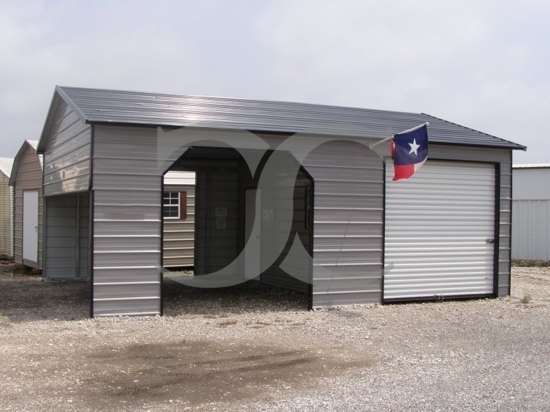 Garage | Boxed Eave Roof | 22W x 31L x 9H |  Metal Garage Shelter Garage | Boxed Eave Roof | 22W x 31L x 9H |  Metal Garage Shelter