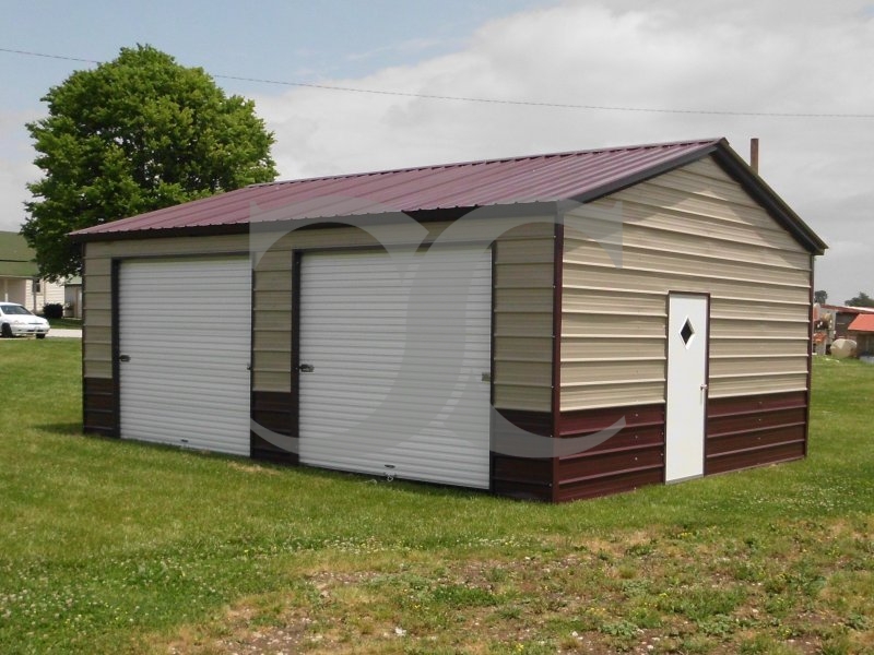 Metal Garage | Vertical Roof | 22W x 26L x 9H | Side Entry Metal Garage | Vertical Roof | 22W x 26L x 9H | Side Entry