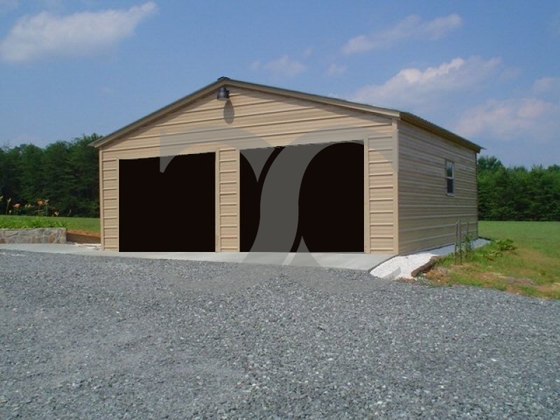 Metal Garage | Vertical Roof | 24W x 26L x 9H | 2-Cars Metal Garage | Vertical Roof | 24W x 26L x 9H | 2-Cars