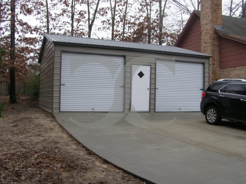 Side Entry Garage | Vertical Roof | 22W x 26L x 9H |  2-Car Side Entry Garage | Vertical Roof | 22W x 26L x 9H |  2-Car