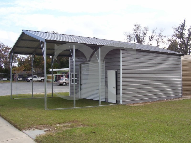 Utility Storage Garage | Vertical Roof | 22W x 36L x 10H | Combo Utility Storage Garage | Vertical Roof | 22W x 36L x 10H | Combo