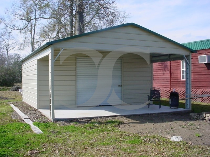 Garage | Boxed Eave Roof | 20W x 26L x 8H |  Metal Garage with Porch Garage | Boxed Eave Roof | 20W x 26L x 8H |  Metal Garage with Porch